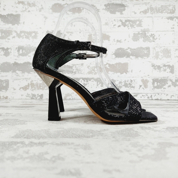 New Franco Sarto Rania 2 Black Faux Leather Stiletto Heel Sandals O707 - Picture 5 of 14